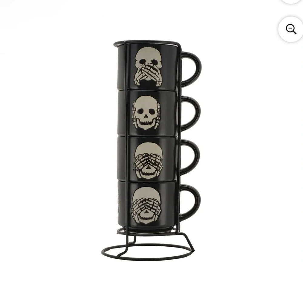 Small 4oz Skeleton Espresso Stackable Mug Set